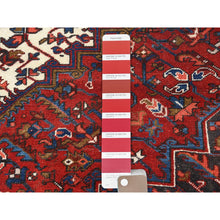 Load image into Gallery viewer, 8&#39;3&quot;x11&#39; Lava Red, Semi Antique Persian Heriz Abrash, Hand Knotted, Ivory Color Corners, Good Condition, Areas of Worn Wool, Sides and Ends Professionally Secured, cleaned, Oriental Rug FWR511674