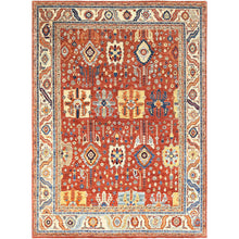 Load image into Gallery viewer, 8&#39;10&quot;x12&#39;1&quot; Crimson Red, Afghan Peshawar with All Over Heriz Design 200 KPSI, Vegetable Dyes, Extra Soft Wool Hand Knotted, Oriental Rug FWR511752