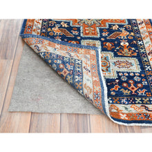 Load image into Gallery viewer, 2&#39;1&quot;x5&#39;10&quot; Delft Blue, Armenian Inspired Caucasian Design, 200 KPSI, Vegetable Dyes, Dense Weave, Organic Wool, Hand Knotted, Runner Oriental Rug FWR511836