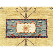 Load image into Gallery viewer, 9&#39;x11&#39;7&quot; Old Moss Green, Armenian Inspired Caucasian Design, 200 KPSI, Natural Dyes, Densely Woven, Soft Wool, Hand Knotted, Oriental Rug FWR511854