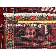 Load image into Gallery viewer, 8&#39;x10&#39;8&quot; Crimson Red with Ivory Corners, Semi Antique Bohemian Persian Heriz, Rustic Feel, Pure Wool, Hand Knotted, Good Condition, Sides and Ends Professionally Secured, Cleaned, Oriental Rug FWR511878