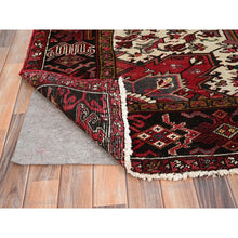 Load image into Gallery viewer, 7&#39;10&quot;x11&#39;5&quot; Imperial Red, Pure Wool, Hand Knotted, Semi Antique Bohemian Persian Heriz, Good Condition, Rustic Feel, Sides and Ends Professionally Secured, Cleaned, Oriental Rug FWR511902