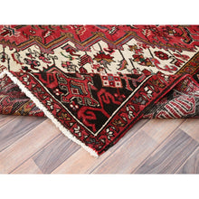 Load image into Gallery viewer, 7&#39;10&quot;x11&#39;5&quot; Imperial Red, Pure Wool, Hand Knotted, Semi Antique Bohemian Persian Heriz, Good Condition, Rustic Feel, Sides and Ends Professionally Secured, Cleaned, Oriental Rug FWR511902