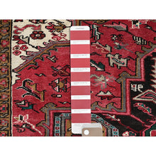 Load image into Gallery viewer, 7&#39;10&quot;x11&#39;5&quot; Imperial Red, Pure Wool, Hand Knotted, Semi Antique Bohemian Persian Heriz, Good Condition, Rustic Feel, Sides and Ends Professionally Secured, Cleaned, Oriental Rug FWR511902