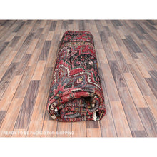 Load image into Gallery viewer, 7&#39;10&quot;x11&#39;5&quot; Imperial Red, Pure Wool, Hand Knotted, Semi Antique Bohemian Persian Heriz, Good Condition, Rustic Feel, Sides and Ends Professionally Secured, Cleaned, Oriental Rug FWR511902