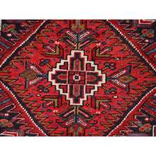 Load image into Gallery viewer, 7&#39;8&quot;x11&#39; Carmine Red, Semi Antique Bohemian Persian Heriz, Good Condition, Distressed Feel, Evenly Worn, Pure Wool, Hand Knotted, Sides and Ends Professionally Secured, Cleaned, Oriental Rug FWR512136
