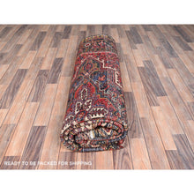 Load image into Gallery viewer, 8&#39;x9&#39;9&quot; Fire Brick Red, Rustic Look, Pure Wool, Hand Knotted, Vintage Bohemian Persian Heriz, Good Condition, Sides and Ends Professionally Secured, Cleaned, Oriental Rug FWR512250