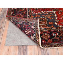 Load image into Gallery viewer, 8&#39;3&quot;x10&#39;10&quot; Chili Red with Ivory Corners, Rustic Feel, Pure Wool, Hand Knotted, Semi Antique Bohemian Persian Heriz, Good Condition, Sides and Ends Professionally Secured, Cleaned, Oriental Rug FWR512310