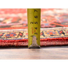 Load image into Gallery viewer, 8&#39;3&quot;x10&#39;10&quot; Chili Red with Ivory Corners, Rustic Feel, Pure Wool, Hand Knotted, Semi Antique Bohemian Persian Heriz, Good Condition, Sides and Ends Professionally Secured, Cleaned, Oriental Rug FWR512310