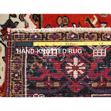 Load image into Gallery viewer, 8&#39;3&quot;x10&#39;10&quot; Chili Red with Ivory Corners, Rustic Feel, Pure Wool, Hand Knotted, Semi Antique Bohemian Persian Heriz, Good Condition, Sides and Ends Professionally Secured, Cleaned, Oriental Rug FWR512310