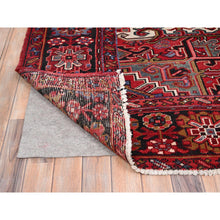Load image into Gallery viewer, 9&#39;9&quot;x12&#39;6&quot; Desire Red, Distressed Look, Pure Wool, Hand Knotted, Vintage Bohemian, Persian Heriz, Good Condition, Sides and Ends Professionally Secured, Cleaned, Oriental Rug FWR512340