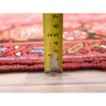 Load image into Gallery viewer, 9&#39;9&quot;x12&#39;6&quot; Desire Red, Distressed Look, Pure Wool, Hand Knotted, Vintage Bohemian, Persian Heriz, Good Condition, Sides and Ends Professionally Secured, Cleaned, Oriental Rug FWR512340