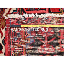 Load image into Gallery viewer, 9&#39;9&quot;x12&#39;6&quot; Desire Red, Distressed Look, Pure Wool, Hand Knotted, Vintage Bohemian, Persian Heriz, Good Condition, Sides and Ends Professionally Secured, Cleaned, Oriental Rug FWR512340