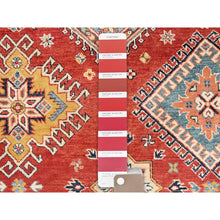 Load image into Gallery viewer, 9&#39;2&quot;x11&#39;10&quot; Rose Red, Hand Knotted, Natural Dyes, Extra Soft Wool, Special Kazak with Geometric Medallions, Oriental Rug FWR512472