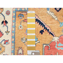 Load image into Gallery viewer, 9&#39;10&quot;x13&#39;7&quot; Macaroon Yellow, Hand Knotted, Dense Weave, Vegetable Dyes, Natural Wool, Afghan Peshawar with Serapi Heriz Design, Oriental RugSh85439 FWR512634