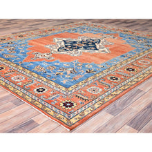Load image into Gallery viewer, 8&#39;1&quot;x9&#39;9&quot; Carrot Orange, Afghan Peshawar with Serapi Heriz Design, Hand Knotted, Natural Wool, Vegetable Dyes, Dense Weave, Oriental Rug FWR512694