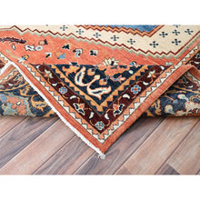 Load image into Gallery viewer, 8&#39;3&quot;x9&#39;7&quot; Burnt Orange, Afghan Peshawar with Serapi Heriz Design, Dense Weave, Hand Knotted, Soft Wool, Vegetable Dyes, Oriental Rug FWR512706