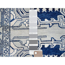 Load image into Gallery viewer, 8&#39;x10&#39; Cloud Grey, 100% Wool, Hand Knotted, Afghan Peshawar with Serapi Heriz Design, Dense Weave, Natural Dyes, Oriental Rug FWR512748