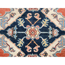Load image into Gallery viewer, 8&#39;x9&#39;10&quot; Tangerine Orange, Soft Wool, Vegetable Dyes, Dense Weave, Afghan Peshawar with Serapi Heriz Design, Hand Knotted, Oriental Rug FWR512766