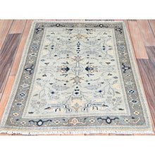 Load image into Gallery viewer, 2&#39;1&quot;x2&#39;7&quot; Pearl White, Hand Knotted, Extra Soft Wool, Natural Dyes, Dense Weave, Afghan Peshawar with Serapi Heriz Design, Mat Oriental Rug FWR512832