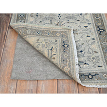 Load image into Gallery viewer, 2&#39;1&quot;x2&#39;7&quot; Pearl White, Hand Knotted, Extra Soft Wool, Natural Dyes, Dense Weave, Afghan Peshawar with Serapi Heriz Design, Mat Oriental Rug FWR512832