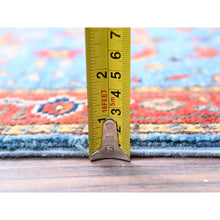 Load image into Gallery viewer, 2&#39;1&quot;x3&#39; Little Boy Blue, Natural Wool, Afghan Peshawar with Serapi Heriz Design, Vegetable Dyes, Dense Weave, Hand Knotted, Mat Oriental Rug FWR512874