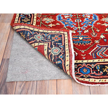 Load image into Gallery viewer, 2&#39;10&quot;x4&#39;7&quot; Barn Red, Afghan Peshawar with Serapi Heriz Design, Dense Weave, Vegetable Dyes, Soft Wool, Hand Knotted, Oriental Rug FWR513066