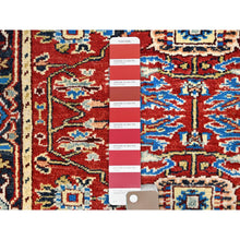 Load image into Gallery viewer, 2&#39;10&quot;x4&#39;7&quot; Barn Red, Afghan Peshawar with Serapi Heriz Design, Dense Weave, Vegetable Dyes, Soft Wool, Hand Knotted, Oriental Rug FWR513066