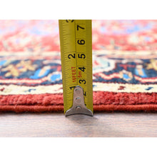 Load image into Gallery viewer, 2&#39;10&quot;x4&#39;7&quot; Barn Red, Afghan Peshawar with Serapi Heriz Design, Dense Weave, Vegetable Dyes, Soft Wool, Hand Knotted, Oriental Rug FWR513066