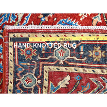 Load image into Gallery viewer, 2&#39;10&quot;x4&#39;7&quot; Barn Red, Afghan Peshawar with Serapi Heriz Design, Dense Weave, Vegetable Dyes, Soft Wool, Hand Knotted, Oriental Rug FWR513066