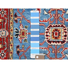 Load image into Gallery viewer, 2&#39;8&quot;x5&#39; Ruddy Blue, Dense Weave, Vegetable Dyes, Pure Wool, Hand Knotted, Afghan Peshawar with Serapi Heriz Design, Oriental Rug FWR513090