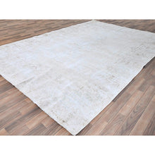 Load image into Gallery viewer, 8&#39;2&quot;x11&#39;8&quot; Alice Blue, Vintage Persian Kerman, Evenly Worn, 100% Wool, Hand Knotted, Cleaned with Sides and Edges Professionally Secured, Oriental Rug FWR513138