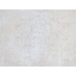 8'2"x11'8" Alice Blue, Vintage Persian Kerman, Evenly Worn, 100% Wool, Hand Knotted, Cleaned with Sides and Edges Professionally Secured, Oriental Rug FWR513138