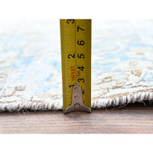 Load image into Gallery viewer, 7&#39;4&quot;x9&#39;9&quot; Alabaster White, Worn Down, Pure Wool, Hand Knotted, Vintage Persian Kerman, Erased Design, Cleaned with Sides and Edges Professionally Secured, Oriental Rug FWR513180