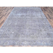 Load image into Gallery viewer, 7&#39;1&quot;x10&#39;4&quot; Eminence Purple, Rustic Feel, Soft Wool, Hand Knotted, Vintage Persian Tabriz, Worn Down, Oriental Rug FWR513246