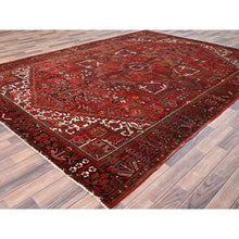 Load image into Gallery viewer, 8&#39;2&quot;x11&#39;3&quot; Imperial Red, Semi Antique Persian Heriz, Good Condition, Rustic Feel, Worn Wool, Hand Knotted, Oriental Rug FWR513342