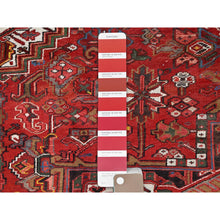 Load image into Gallery viewer, 8&#39;2&quot;x11&#39;3&quot; Imperial Red, Semi Antique Persian Heriz, Good Condition, Rustic Feel, Worn Wool, Hand Knotted, Oriental Rug FWR513342