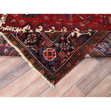 Load image into Gallery viewer, 7&#39;6&quot;x10&#39;9&quot; Lava Red, Hand Knotted, Vintage Persian Heriz with Geometric Pattern, Good Condition, Distressed Look, Pure Wool, Oriental Rug FWR513348