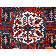 Load image into Gallery viewer, 8&#39;5&quot;x10&#39;9&quot; Tomato Red, Pure Wool, Hand Knotted, Semi Antique Persian Heriz, Good Condition, Distressed Feel, Evenly Worn, Oriental Rug FWR513432
