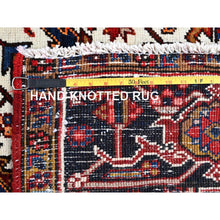 Load image into Gallery viewer, 8&#39;5&quot;x10&#39;9&quot; Tomato Red, Pure Wool, Hand Knotted, Semi Antique Persian Heriz, Good Condition, Distressed Feel, Evenly Worn, Oriental Rug FWR513432