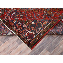 Load image into Gallery viewer, 8&#39;1&quot;x11&#39;1&quot; Imperial Red, Semi Antique Persian Heriz with Village Motif, Good Condition, Rustic Feel, Worn Wool, Hand Knotted, Oriental Rug FWR513486