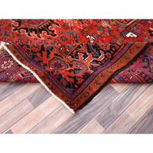 Load image into Gallery viewer, 9&#39;8&quot;x13&#39; Imperial Red, Pure Wool, Hand Knotted, Semi Antique Persian Heriz, Good Condition, Distressed Feel, Evenly Worn, Oriental Rug FWR513504