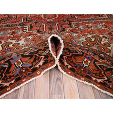 Load image into Gallery viewer, 10&#39;1&quot;x13&#39;2&quot; Chili Red, Semi Antique Persian Heriz, Good Condition, Rustic Feel, Worn Wool, Hand Knotted, Oriental Rug FWR513534