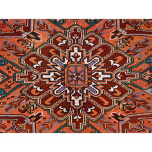 Load image into Gallery viewer, 10&#39;1&quot;x13&#39;2&quot; Chili Red, Semi Antique Persian Heriz, Good Condition, Rustic Feel, Worn Wool, Hand Knotted, Oriental Rug FWR513534