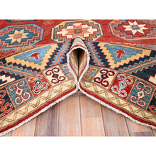 Load image into Gallery viewer, 10&#39;x13&#39;10&quot; Cardinals Red, Afghan Ersari with Elephant Feet Design, Hand Knotted, Natural Dyes, Natural Wool, Oriental Rug FWR513540
