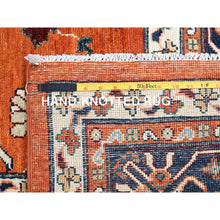 Load image into Gallery viewer, 9&#39;x11&#39;9&quot; Tiger Orange, Natural Wool, Vegetable Dyes, Dense Weave, Afghan Peshawar with Serapi Heriz Design, Hand Knotted, Oriental Rug FWR513654