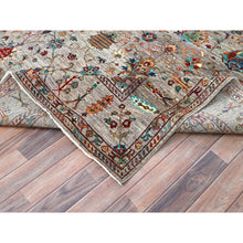 Load image into Gallery viewer, 8&#39;2&quot;x9&#39;7&quot; Cloud Gray, Sultani Pomegranate Design, Ariana Afghan, Vegetable Dyes, Hand Knotted, All Wool, Oriental Rug FWR513762