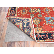 Load image into Gallery viewer, 3&#39;x4&#39;10&quot; Desire Red, Natural Wool, Hand Knotted, Afghan Peshawar with Serapi Heriz Design, Dense Weave, Natural Dyes, Oriental Rug FWR513864