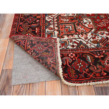 Load image into Gallery viewer, 7&#39;7&quot;x11&#39; Chili Red, Rustic Look, Worn Wool, Hand Knotted, Semi Antique Persian Heriz with Tribal Ambience, Good Condition, Oriental Rug FWR513954