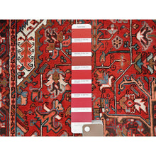 Load image into Gallery viewer, 7&#39;7&quot;x11&#39; Chili Red, Rustic Look, Worn Wool, Hand Knotted, Semi Antique Persian Heriz with Tribal Ambience, Good Condition, Oriental Rug FWR513954